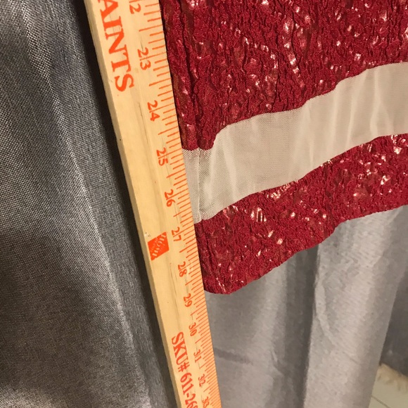 Red Paisley Tube Top Sexy Cocktail Dress - Picture 5 of 6